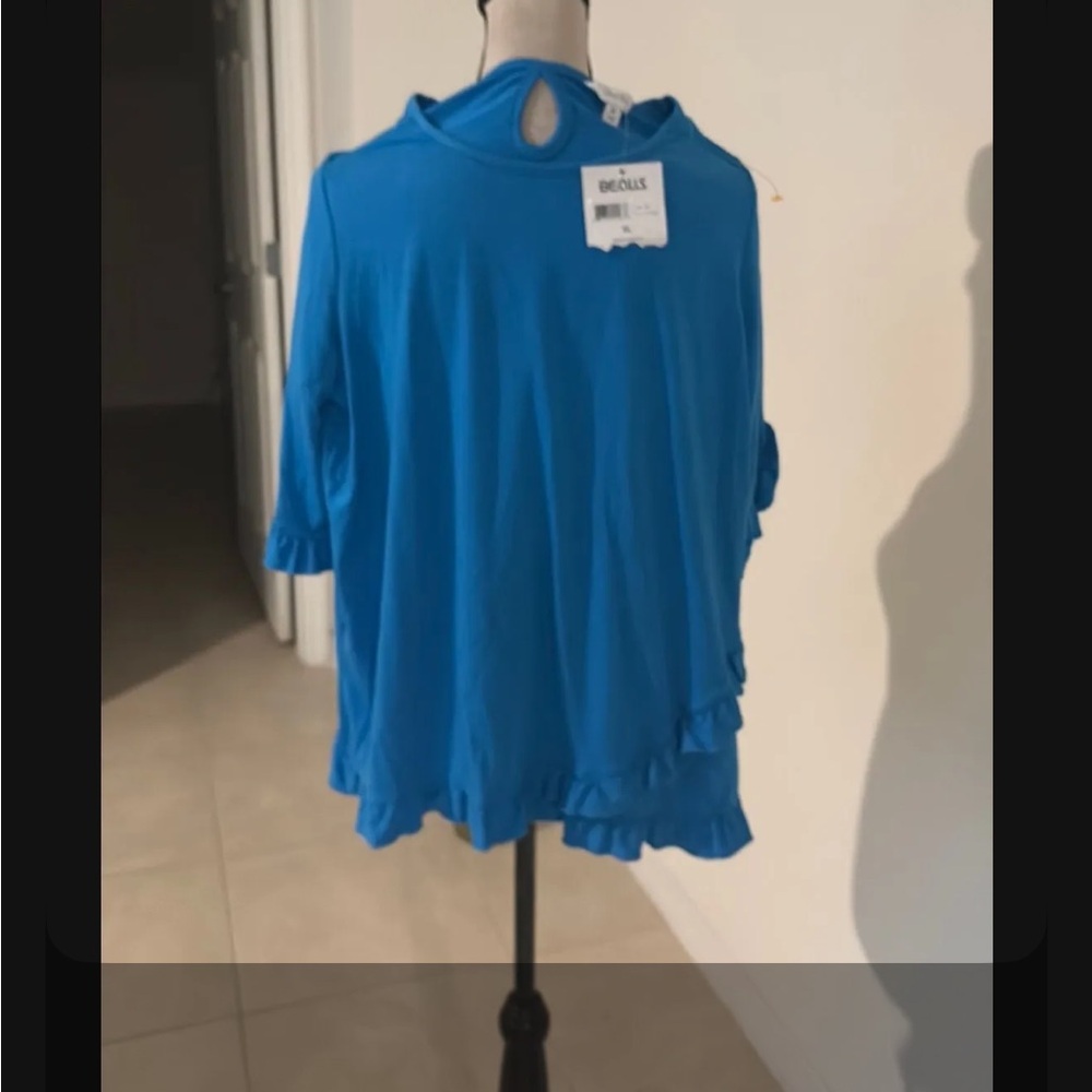 NWT coral bay XL ruffle shirt 1156